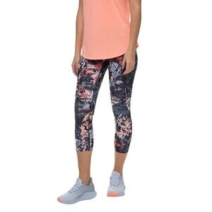 New Balance Printed Active Leggings – Black/Coral Multi – Size S NWT